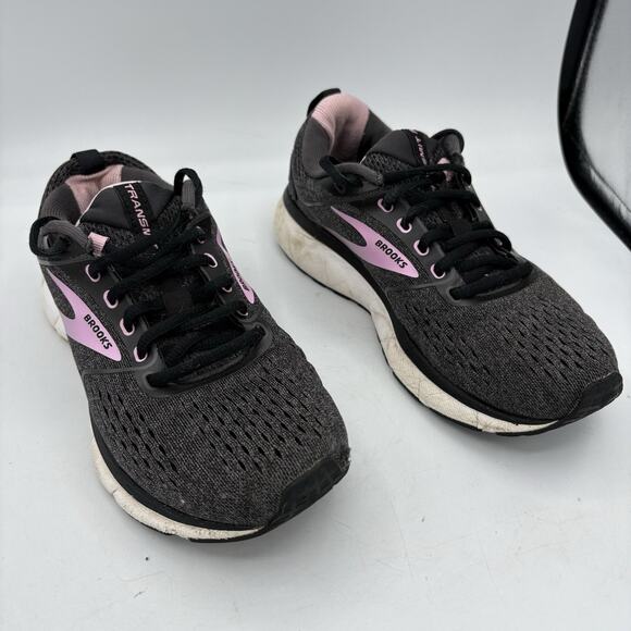 Brooks Sneakers Womens Size 6.5‎ B Transmit 3 Running Hiking Black Pink - Picture 1 of 10
